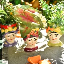Prodotto Testa di pianta ragazza con frutta in ceramica decorativa 13,5 cm 3 pezzi