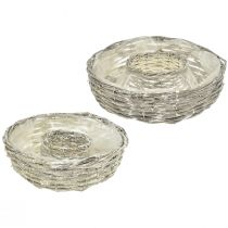 Prodotto Ciotola per piante in salice, anello per piante, bianco naturale, Ø25/30 cm, set da 2