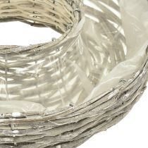 Prodotto Ciotola per piante in salice, anello per piante, bianco naturale, Ø25/30 cm, set da 2