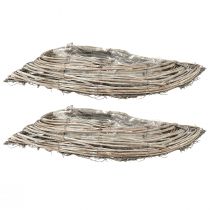 Prodotto Ciotola per piante wave rattan bianco naturale 40x14x6 cm 2 pezzi