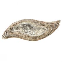 Prodotto Pianta barca pianta onda rattan bianco naturale 45x16 cm