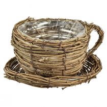 Prodotto Coppa per piante con piatto portavaso per piante di vite naturale Ø19cm H9cm
