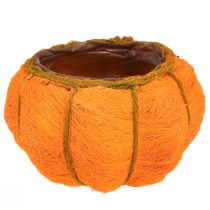 Prodotto Vaso per piante decorazione zucca arancione/giallo-verde sisal Ø21cm H12cm
