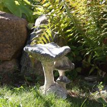 Prodotto Decorazione a forma di fungo in pietra fusa grigio bianco lavato 21,5×18×22cm