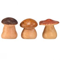 Prodotto Figure di funghi felici con facce - varie tonalità di marrone, 6,5 cm - decorazione divertente per il giardino e la casa - 3 pezzi