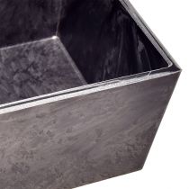 Prodotto Versatile vaso rettangolare in plastica grigia, 37 cm, ideale per il giardinaggio in interni ed esterni.