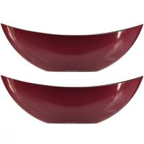 Prodotto Ciotola moderna a mezzaluna rosso scuro in plastica 39 cm - versatile per la decorazione - 2 pezzi