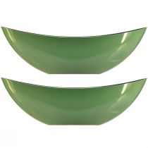 Prodotto Moderna ciotola a mezzaluna verde in plastica 39 cm - versatile per la decorazione - 2 pezzi