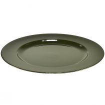 Prodotto Elegante piatto in plastica verde scuro 28 cm 4pz