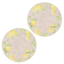 Prodotto Tovagliette rotonde in feltro grigio Summer Lemon 31cm 2 pezzi