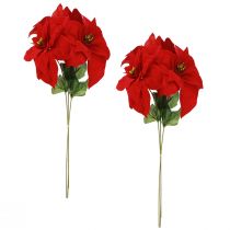 Prodotto Magnifica stella di Natale - Poinsettia in rosso - 46 cm 6 pezzi 2 mazzi