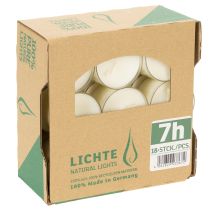 Prodotto PURE Nature Lights Lumini Cera di colza naturale Tempo di combustione 7 ore 18 pezzi