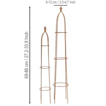 Prodotto Obelisco in metallo con motivo a traliccio effetto ruggine, 69/86 cm, set da 2
