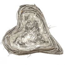 Prodotto Decorazione a forma di cuore in rattan, pianta a forma di cuore, viticci in rattan bianchi 20x24cm