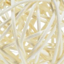 Prodotto Decorazione da tavolo a forma di sfera in rattan sbiancato, colore crema, Ø5cm, 24 pezzi