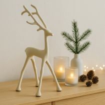 Prodotto Decorazione a forma di renna, figura di cervo in metallo grigio argilla ottica H27,5cm