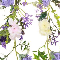 Prodotto Ghirlanda di fiori romantica in viola rosa bianco L194 cm 2 pezzi