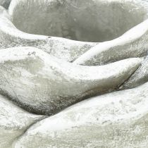 Prodotto Decorazione tombale rosa decorazione da tavolo portacandele grigio bianco Ø14cm H7cm