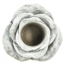 Prodotto Decorazione tombale rosa decorazione da tavolo portacandele grigio bianco Ø14cm H7cm