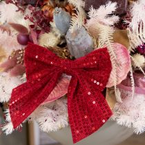 Prodotto Fiocchi regalo in velluto rosso con paillettes, 12 cm, 4 pezzi