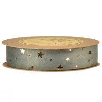 Prodotto Nastro di velluto, nastro a stella, grigio oro, nastro decorativo, larghezza 25 mm, lunghezza 8 m
