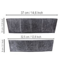 Prodotto Ciotola ovale in metallo, nera/grigia, stile vintage, 32,5/37 cm, set da 2