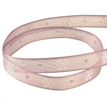 Prodotto Nastro decorativo fiocchi di neve nastro decorativo rosa L15mm L15m