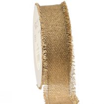 Prodotto Nastro decorativo con frange marrone oro L40mm L15m