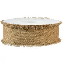 Prodotto Nastro decorativo con frange marrone oro L40mm L15m