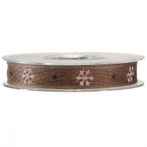 Prodotto Nastro decorativo fiocco di neve con filo marrone rosa L15mm L15m