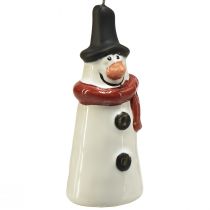 Prodotto Decorazione da appendere a forma di pupazzo di neve allegro – Bianco con sciarpa rossa e cappello nero, 7,5 cm – Perfetto per alberi di Natale festivi – 6 pezzi