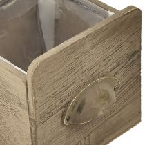 Prodotto Set di cassetti in legno con maniglia, marrone strofinato - portaoggetti rustico, set di diverse dimensioni, 4 pezzi