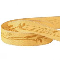 Prodotto Nastro di seta autunnale con erbe nastro decorativo giallo 25mm 18m