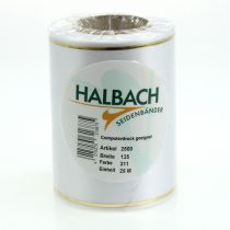 Prodotto Nastro a corona bianco con bordo dorato per stampa al computer, nastro di raso, impermeabile, 25 m x 125 mm