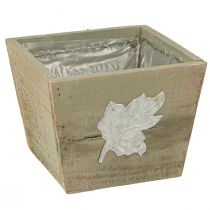 Prodotto Cassetta per piante in legno shabby chic grigia 11×14,5×14 cm