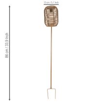 Prodotto Lampada solare da giardino in stile rattan, per serate romantiche all'aperto, 86 cm