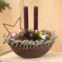 Prodotto Candele coniche candele colorate tinta unita bordeaux 50x300mm 4 pz