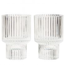 Prodotto Portacandele a bastone portacandele in vetro Ø5cm H8cm 4 pz