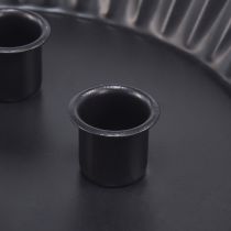 Prodotto Portacandele in metallo a forma di torta – Nero, Ø 24 cm – Elegante decorazione da tavolo per 4 candele – 2 pezzi