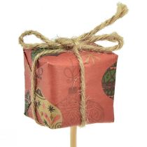 Prodotto Tappo per fiori regalo rosso verde beige naturale 3,5 cm 12 pz