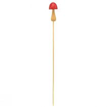 Prodotto Tappo fiore fungo decorativo in legno rosso Ø2,5 cm 8 pezzi
