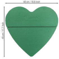 Prodotto Cuore di spugna floreale grande in spugna floreale bagnata verde 48 cm 2 pezzi