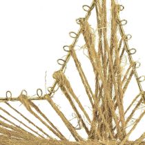 Prodotto Stella con iuta da appendere Addobbo natalizio rustico 20cm 4pz