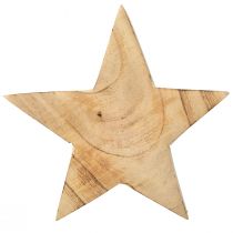 Prodotto Stella decorativa rustica in legno di paulownia - design naturale, Ø 15 cm, spessore 6 cm - decorazione in legno versatile - 2 pezzi
