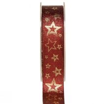 Prodotto Nastro decorativo a stella Nastro decorativo Natale oro rosso L25mm L15m