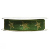 Prodotto Nastro stella nastro di organza oro verde Natale L25mm L18m