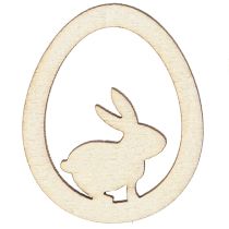 Prodotto Decorazioni pasquali per lavoretti, uovo di coniglio, legno naturale, 4 cm, 72 pezzi
