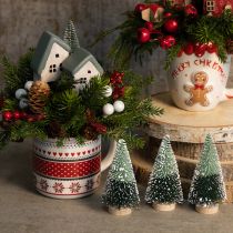 Prodotto Mini albero di Natale artificiale con neve Ø5cm H10cm 6 pezzi