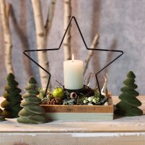 Prodotto Decorazione da tavolo per albero di Natale abeti floccati verdi 16,5 cm 4 pezzi