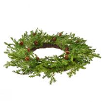 Prodotto Corona di abete artificiale, verde-marrone con pigne, decorazione natalizia, Ø49cm